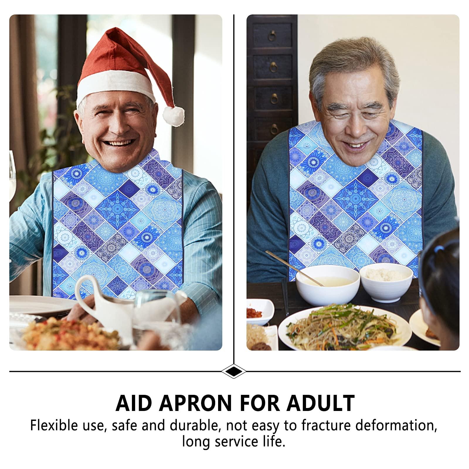 HEALLILY Adult Mealtime Bib Protector Waterproof Elderly Eating Apron Clothing Protector