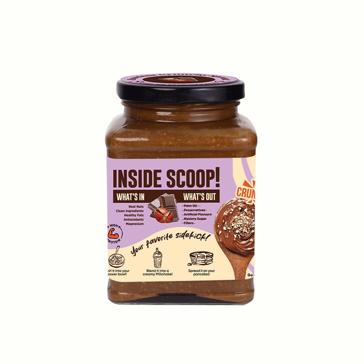 Meve Jars Meve Jars - Hazelnut Chocolate Spread | 350g | Vegan | No Preservatives | Gluten Free | High in Protein (Crunchy)
