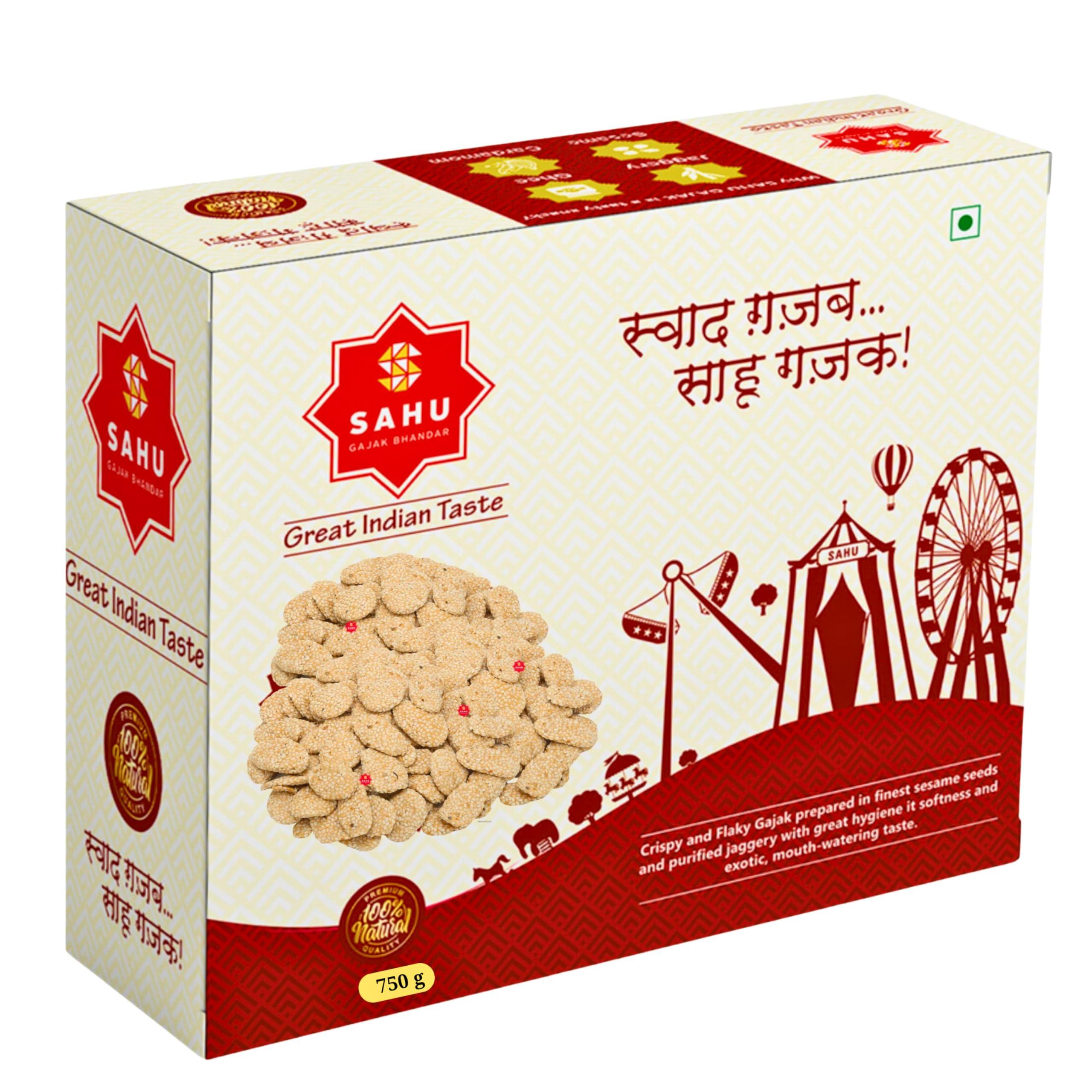 SAHU GAJAK BHANDAR SAHU GAJAK BHANDAR Gur Ki Rewari 2250 Gram (5 Box Each 750g) Gud Revdi | Rewdi | Til Sweets | Revadi | Rewadi | Candy Indian Mithai