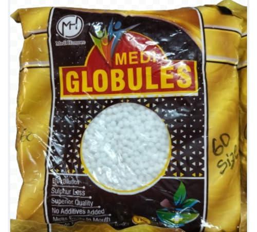 Medi Homoeo Medi Homoeo Sugar Globules Blank Pellets Plain Pills Sugar Globules Sulphur Less No For Homeopathic Medicine (1kg - 60 Size)