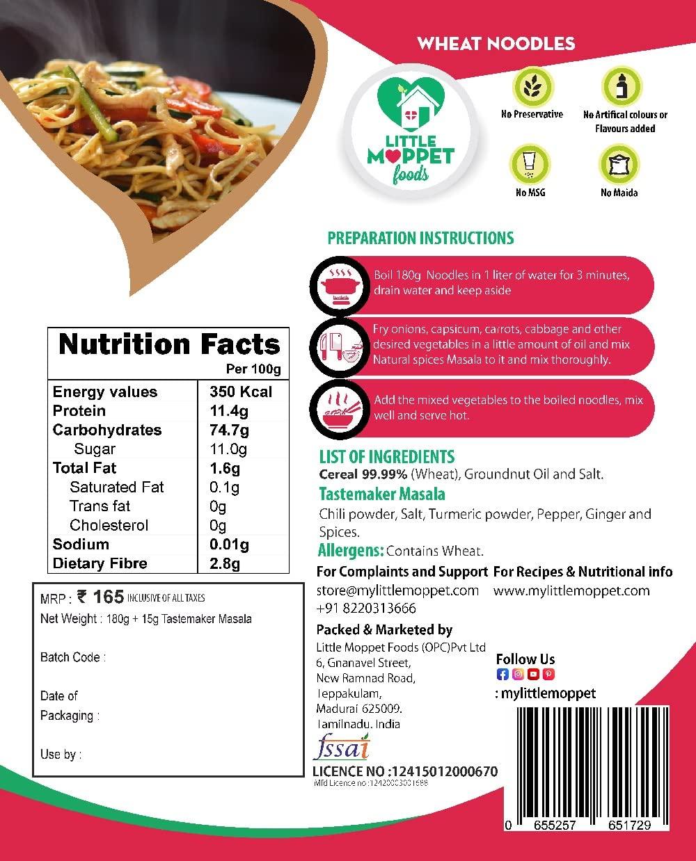 Little Moppet Foods Little Moppet Foods Noodles - 195g (Wheat Noodles)
