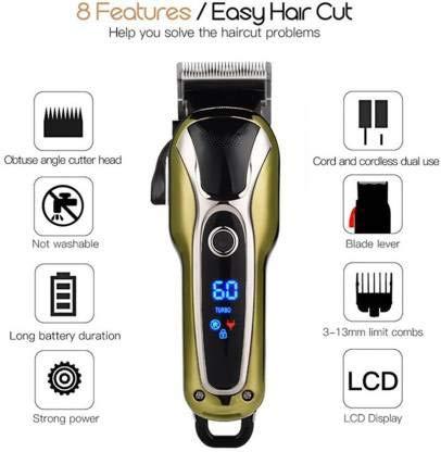 JVVD JVVD Men's cordless Electric Hair Shaver Beard Trimmer Grooming Shaving Machine - black