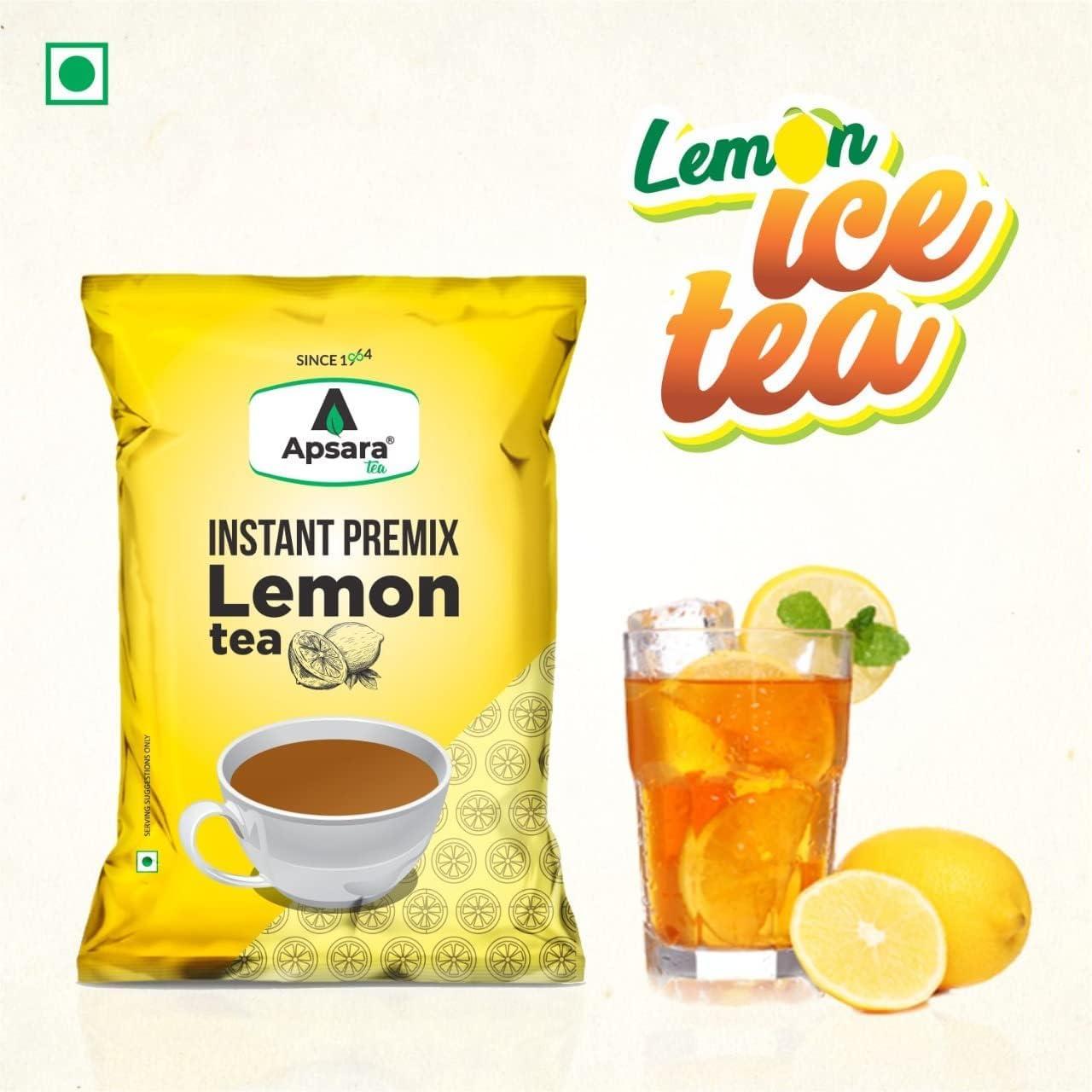 Apsara Tea Apsara Tea Instant Premix Lemon Ice Tea 1Kg | 2 In-1 Tea, Lemon Flavoured Iced Tea, And Hot Lemon Tea | Refreshing Summer Drink | Ready To Drink Ice And Hot Green Tea | Lemon Tea | Iced Tea