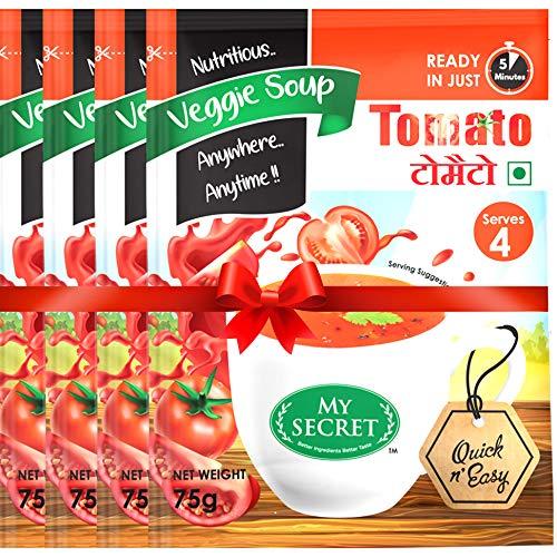 MY SECRET MY SECRET "Tomato Soup With 100% Vegetabls, No Added Preservatives (Pack of 4) 75 gm x 4 Units