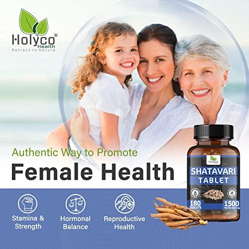 HOLYCO HEALTH - RETRACK TO NATURE Shatavari Tablet - 180 tablets | Known as Wild Asparagus racemosus, Satavar, Satmuli, Shatamuli, Satavari tablets | Natural, No Additives and Preservatives