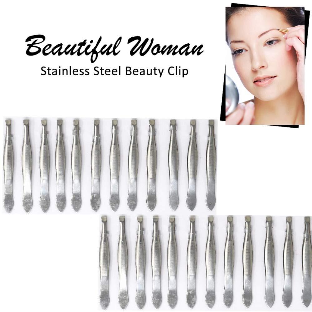 adbeni Adbeni Slantt Tip Tweezer For Hair Removal & Eyebrows Pack of 24, Hair Plucker Set