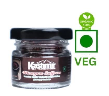 Kashmir ONLINE STORE Kashmir Online Store Pure And Natural Mongra Saffron - Premium Original Quality Kesar Grade A+++ For Pregnancy, Cooking, Face & Skin (1 Gram)