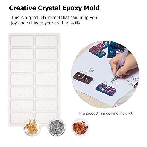 HEALLILY 2pcs Silicone Domino Game Molds DIY Silicone Molds Crystal Epoxy Mold with Foil