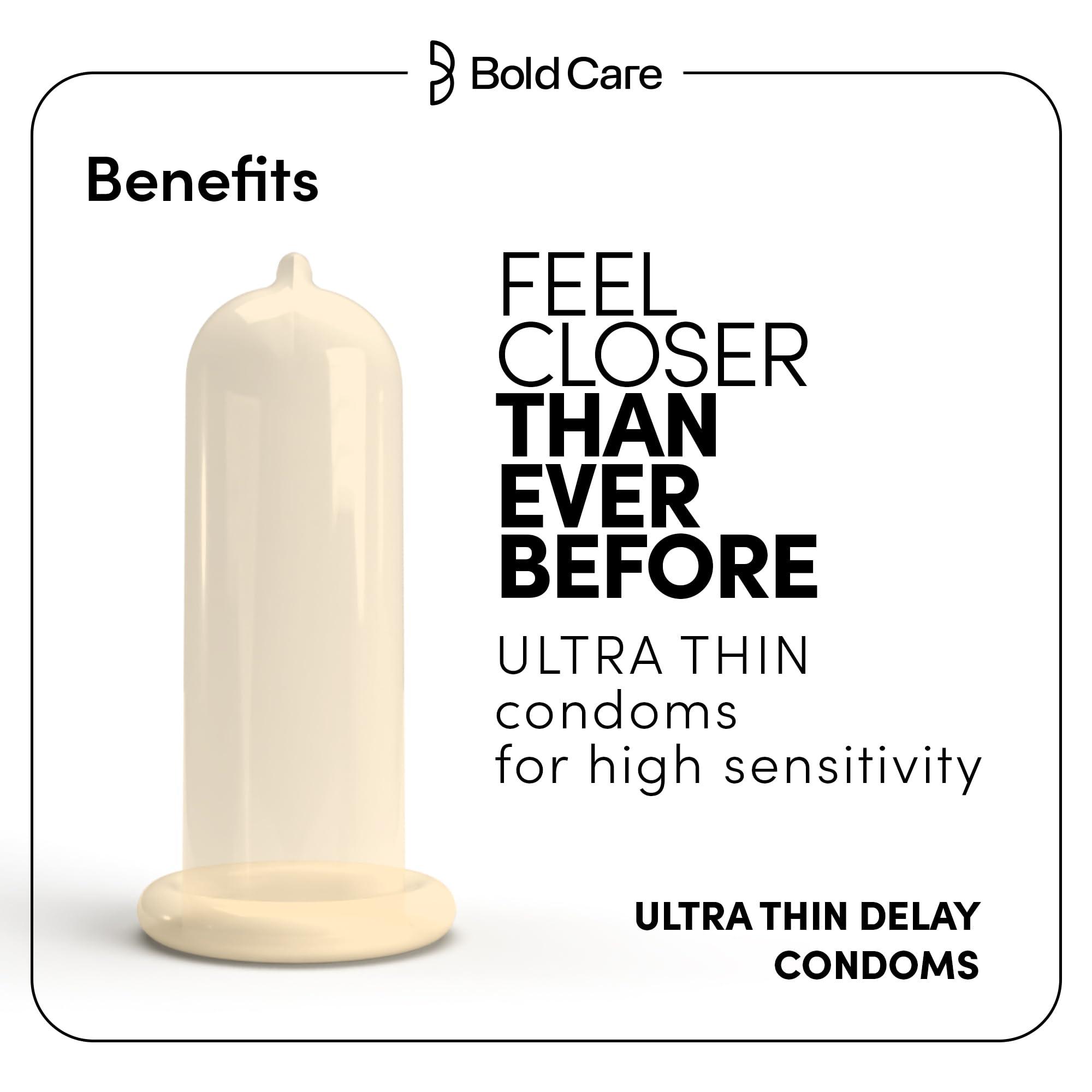 Bold Care Bold Care Multi textured condoms + Ultra Thin Delay Condoms - Super Saver pack - Designed to fit perfectly - Paraben free