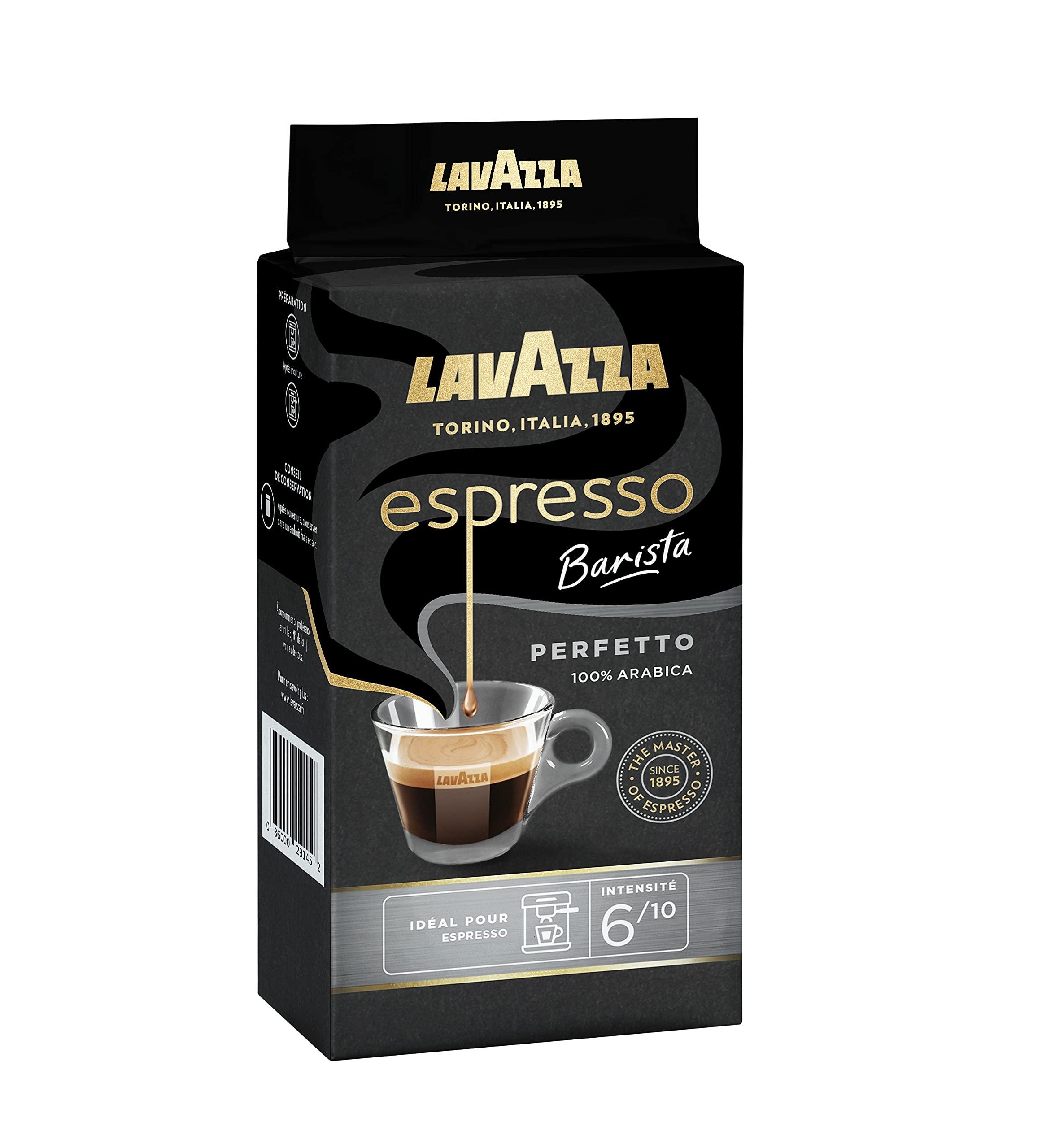 FRESH & HONEST Lavazza Perfetto Espresso, 100% Arabica Ground Coffee Powder, 250g, 1 Bag & Lavazza Crema E Gusto Ground Coffee Powder, 250g, Bag