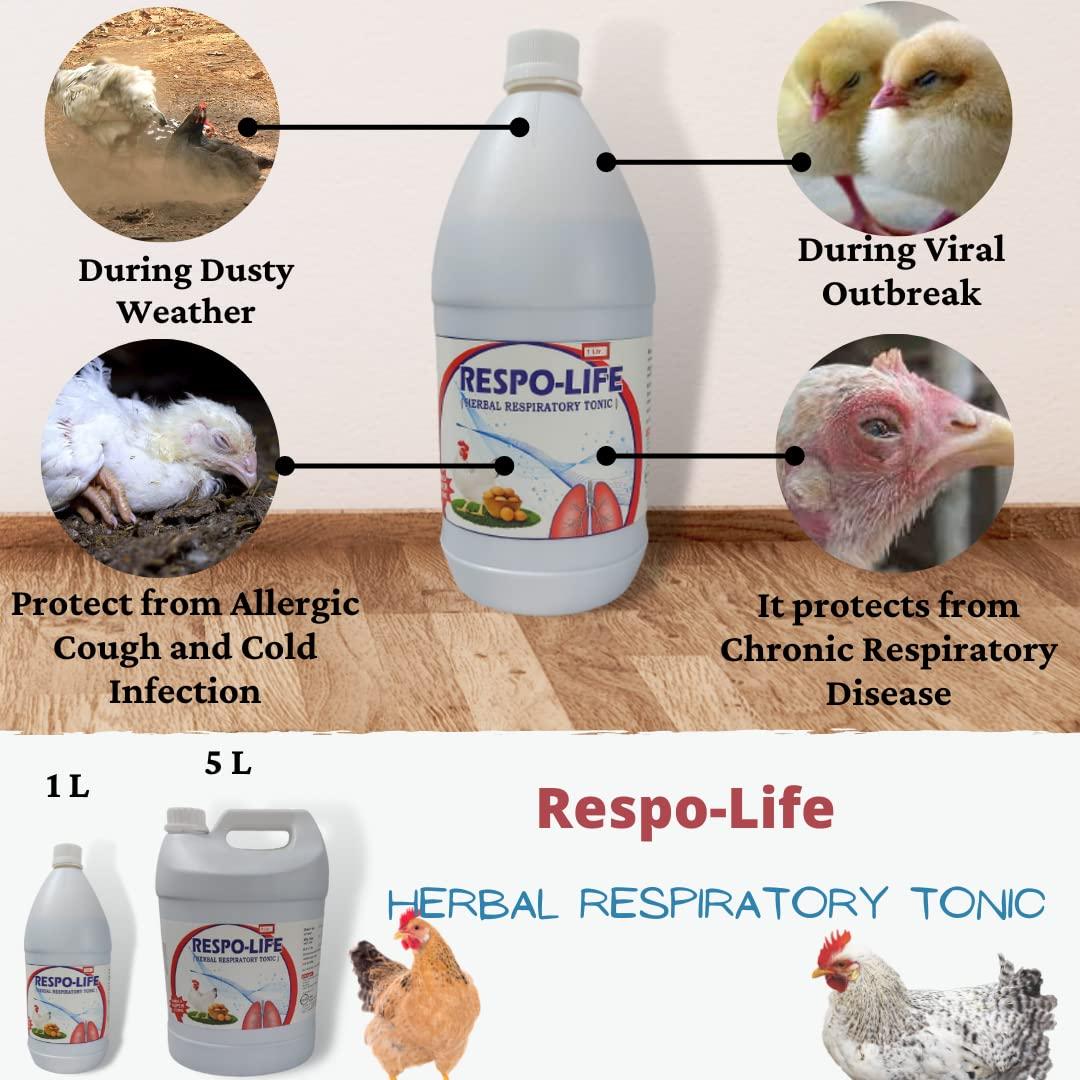 Animals Super Store Respo-Life | Herbal Repository Tonic | Protect from Dusty Weather | Protect from CRD | 5 Litre