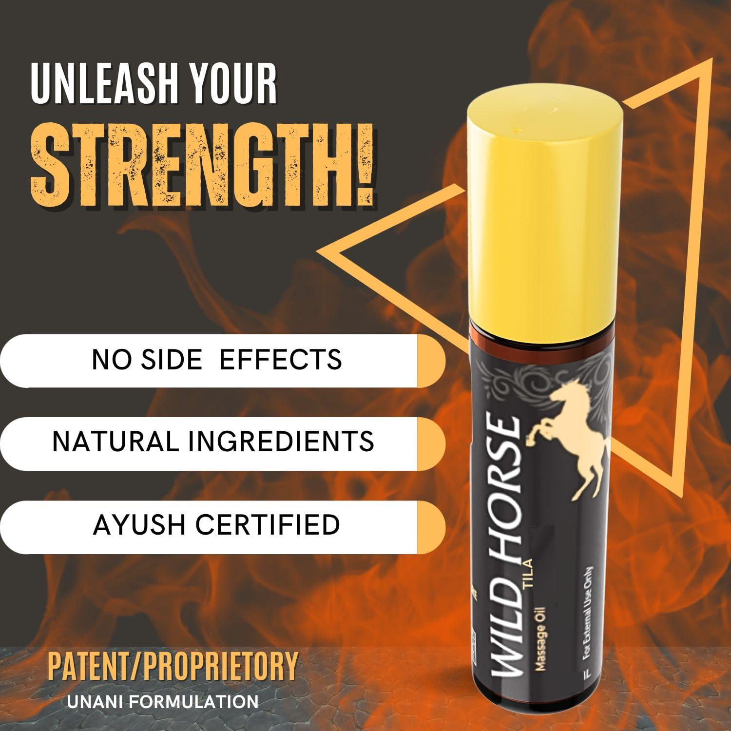 WILD HORSE TILA WILD HORSE TILA UNANI MASSAGE OIL | 100% NATURAL 16ml, Pack of 1 Bottle (2)