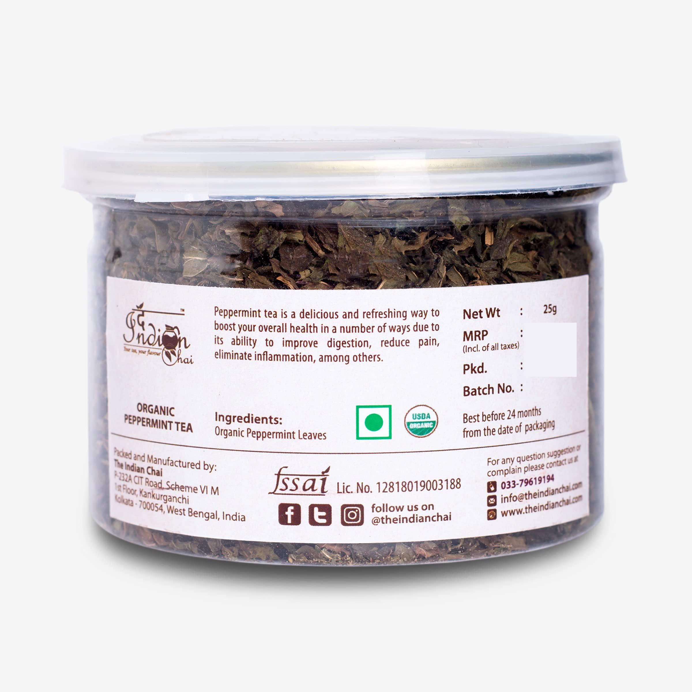 The Indian Chai The Indian Chai - Organic Peppermint Tea Leaves for Digestion, Immunity and Stress 25g