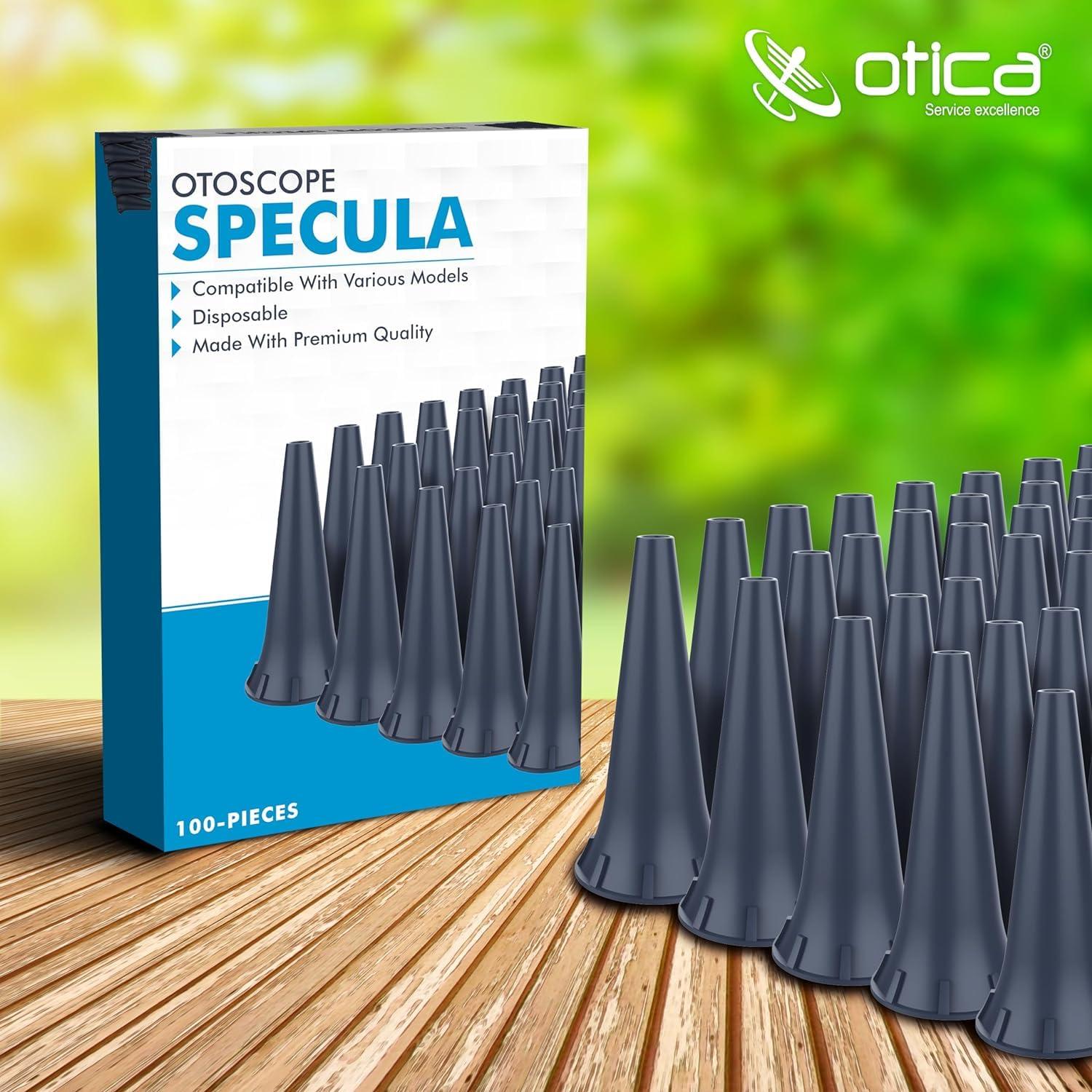 OTICA Otoscope Tips for K.a.w.e, Ries-ter and H.e.i.n.e compatible Otoscopes ear specula Cover Replacement Specula for Adults and Older Children Disposable (2.5 MM, 100 PSC)