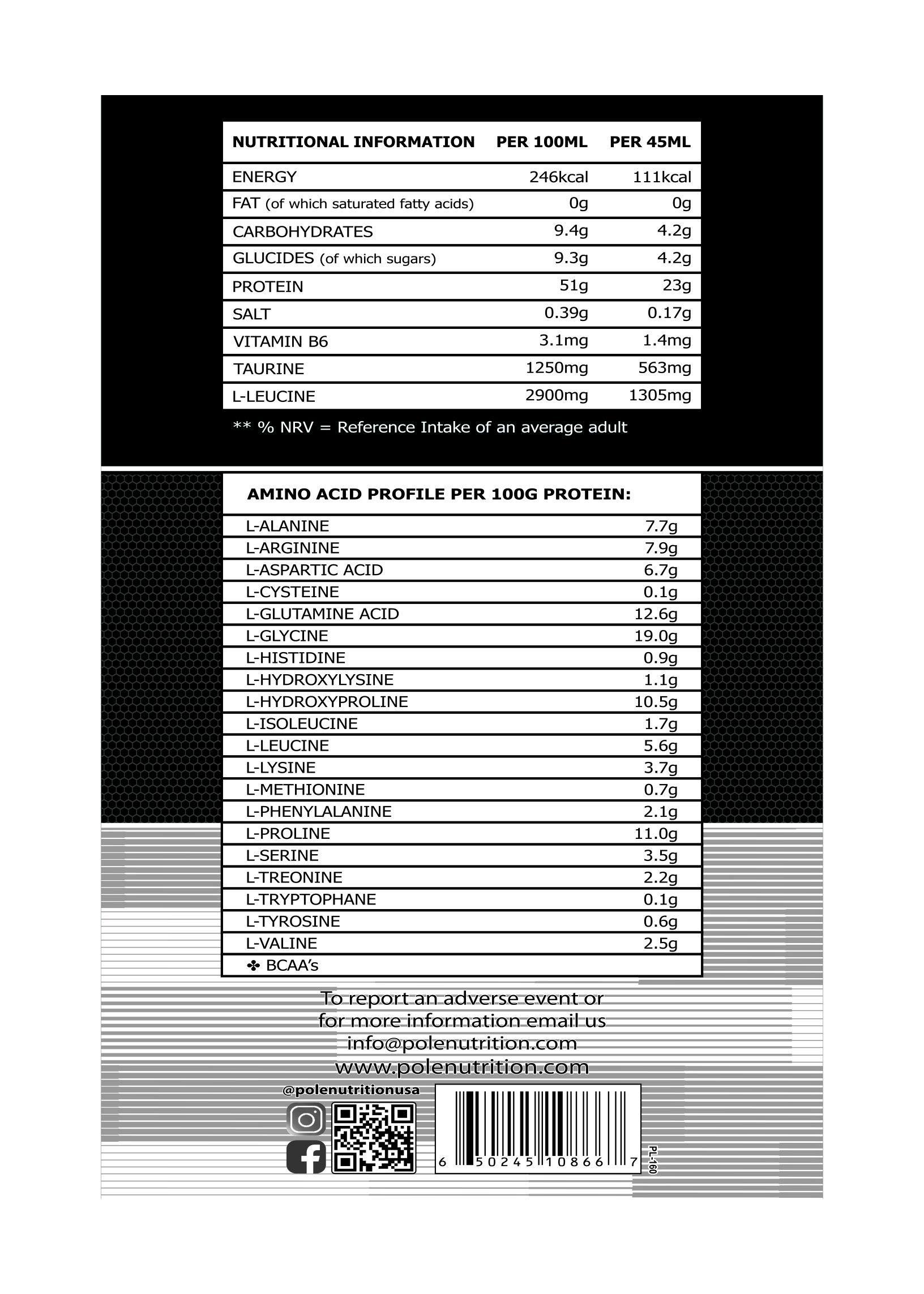 Pole Nutrition Pole Nutrition Amino Power Liquid 1000 ml, Cola Flavour