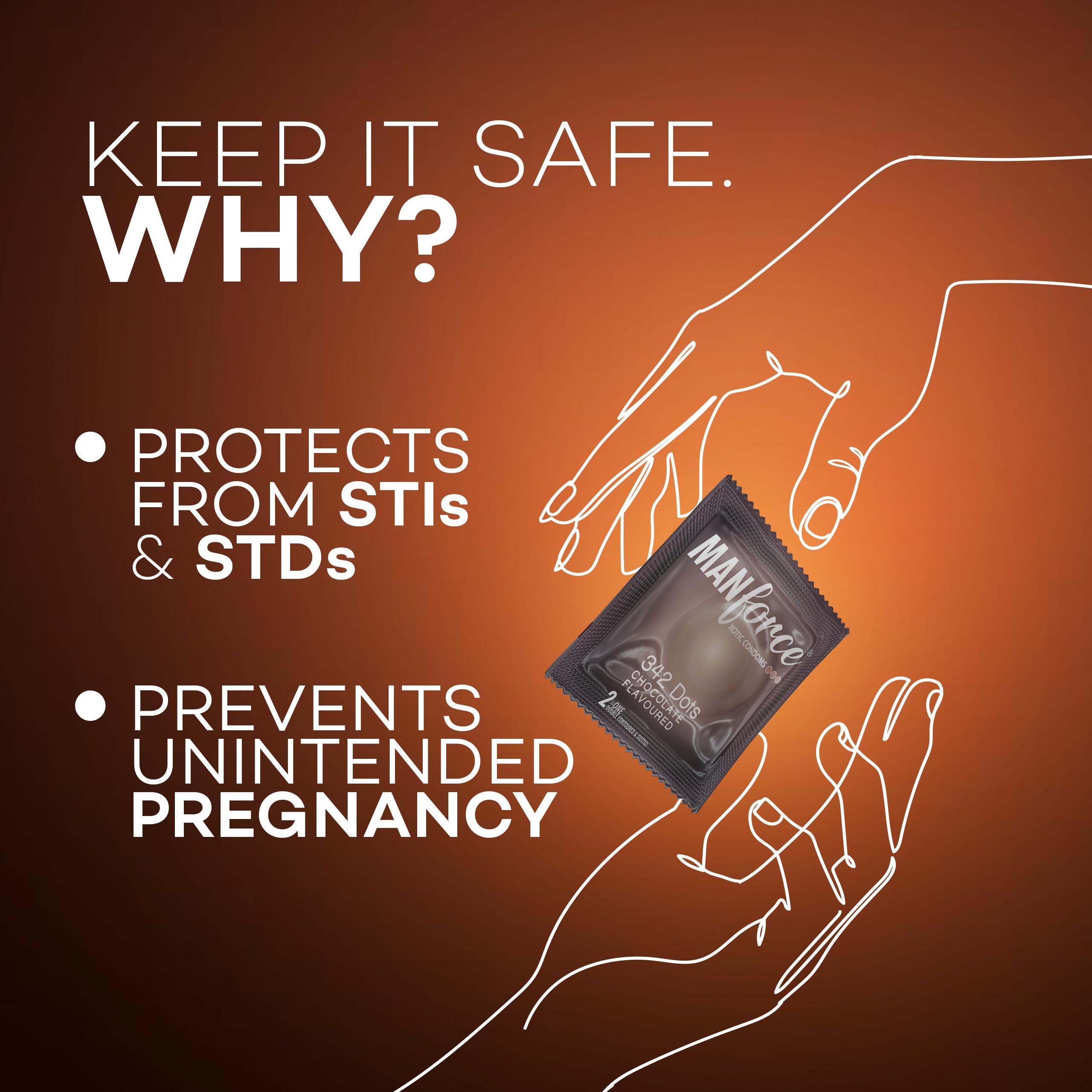 Manforce Manforce Xotic Chocolate Flavoured Condoms for Men | 30 pcs | Dotted, Contoured, & Lubricated Latex Condoms | For Enhanced Pleasure of Both | Indias No. 1* Condom Brand for Safe Sex