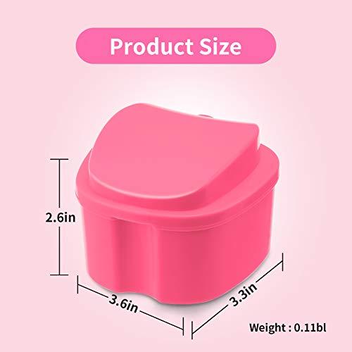Annhua Annhua Denture Retainer Container Case Cleaning,Denture Bath Box False Teeth Storage Box - Leak Proof and Lid Waterproof