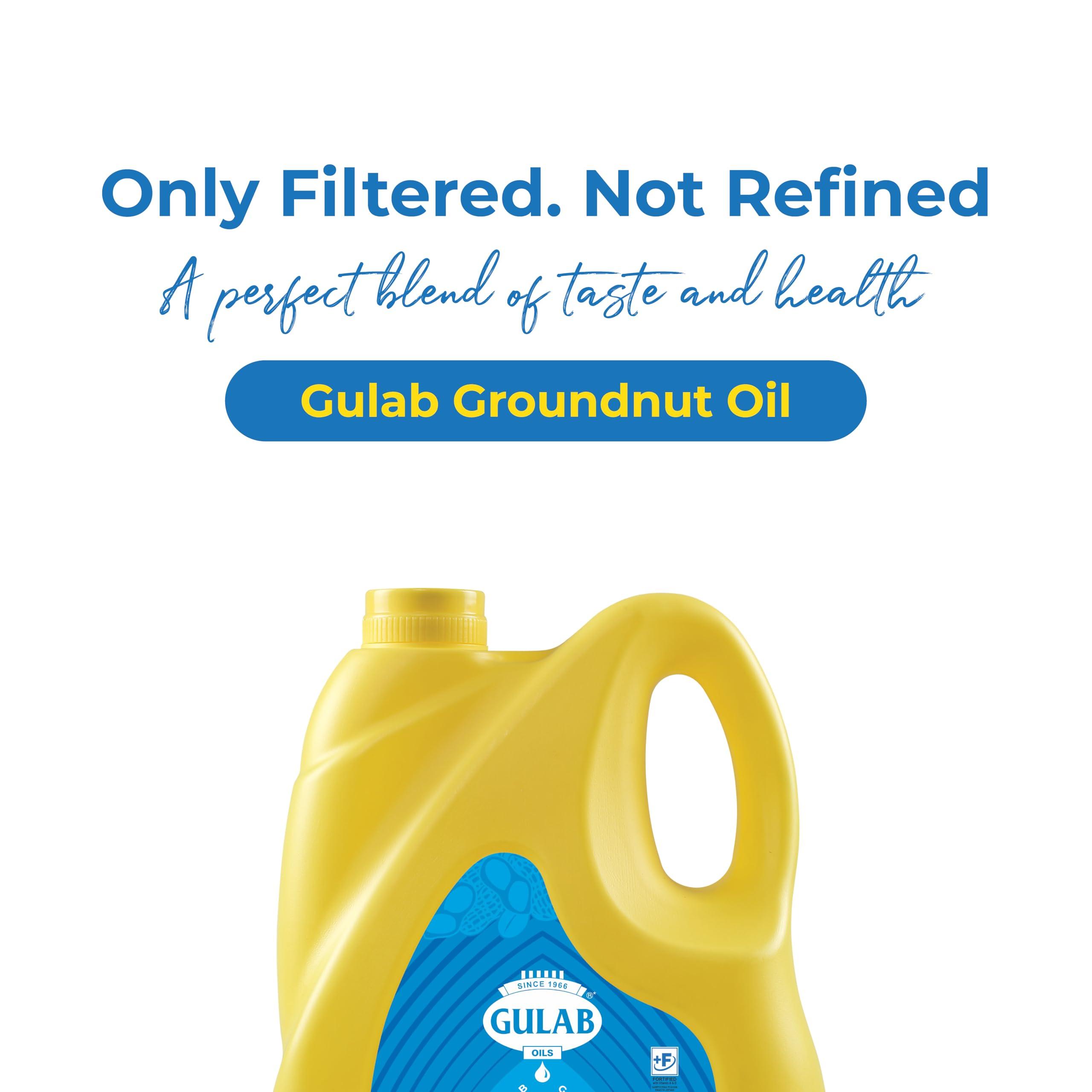 GULAB Gulab Gold 100% Pure Double Filtered Groundnut Oil (5 Ltr)