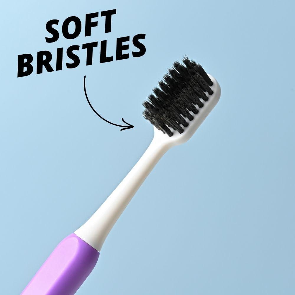Better Brush Better Brush Manual , Lux 3 In 1 Edition, Toothbrush Extra Soft | 12000+ Bristles | 100+ Bristles Tongue Cleaner | Worlds Softest Toothbrush (4), Adult, Multicolor, Pack Of 4