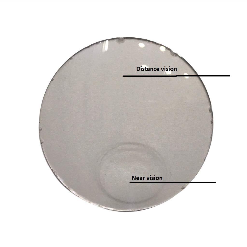 Generic Bifocal reading glasses With Antiglare Coating (Distance Zero Power and Near with +1.00 to +3.00) Bifocal Type (Round) Full frame (size =52 mm) (Gunmetal, 1.00)