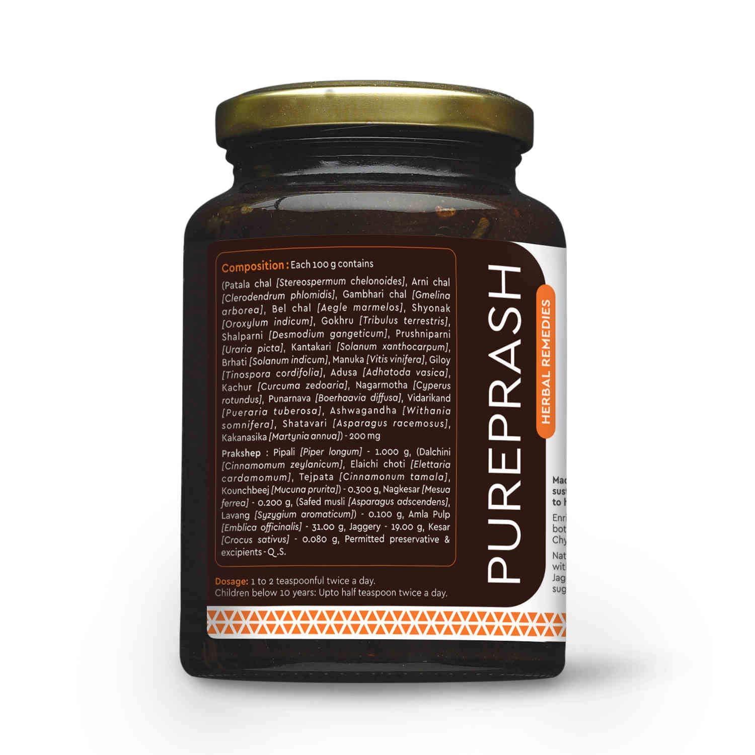 Cureveda Cureveda Chyawanprash Pureprash 1kg - Herbal Immunity Support for all age groups- Jaggery, Organic, Saffron Kesar, no added sugar (500gms x 2)