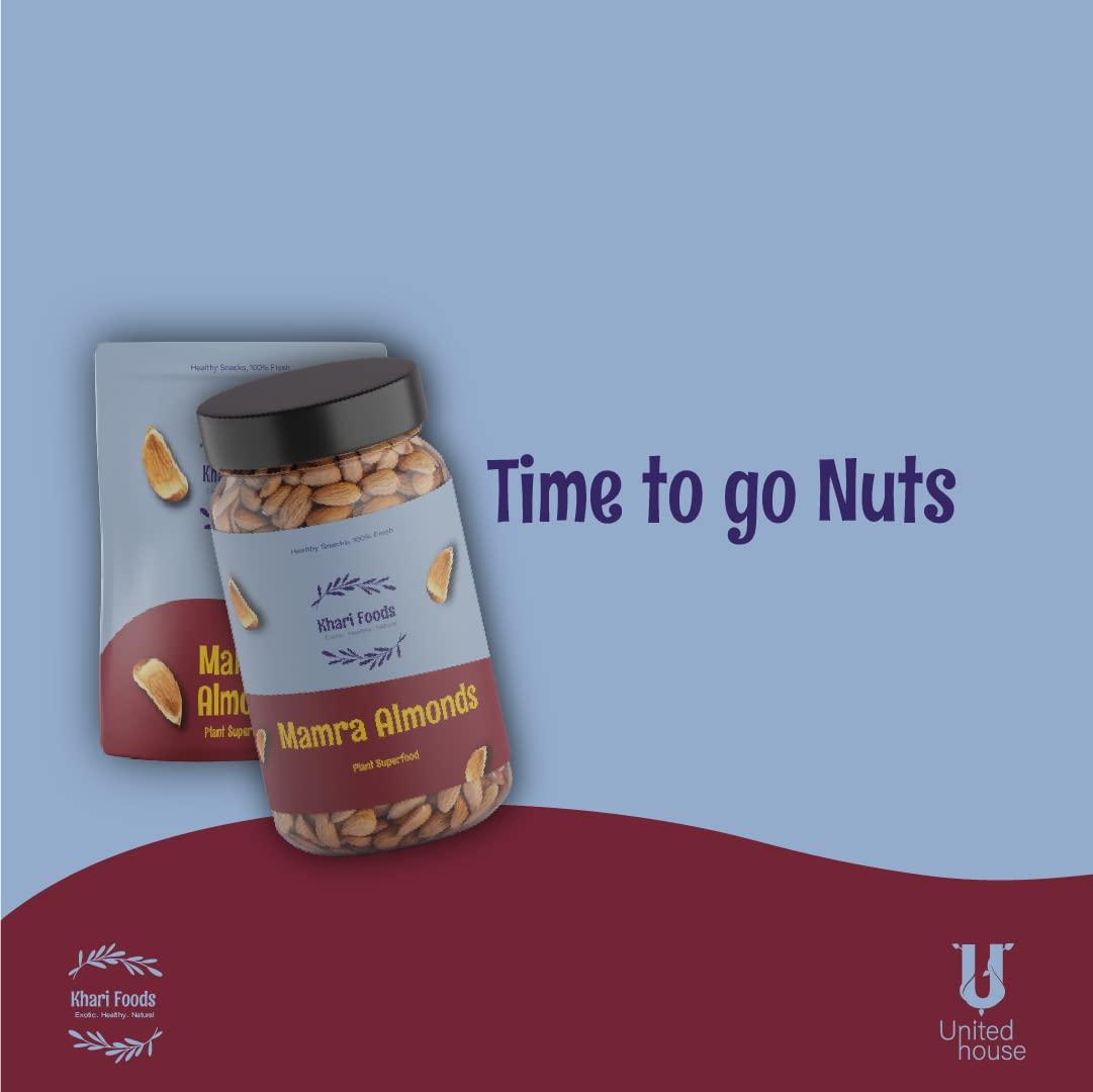 Khari Foods Khari Foods Premium Mamra Giri Almonds, Badam Dry Fruits, Healthy Snacks, High Oil Content, No Mixing / Adulteration (250)