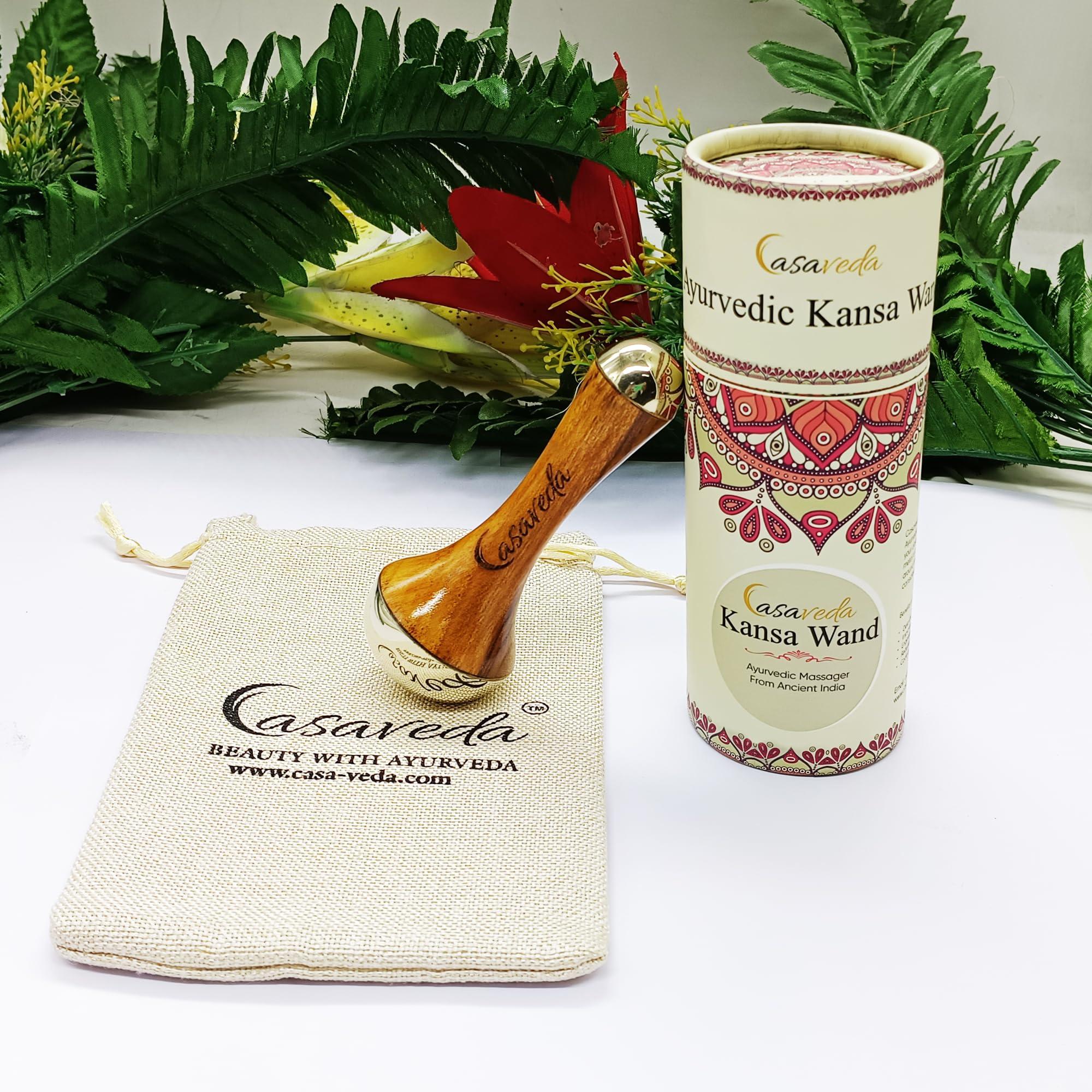 Casaveda Casaveda Double Side Kansa Wand Both Side Bronze Cap Ayurveda Face Yoga Beauty Tool Facial, Neck & Under-eye Massage Toning, Sculpting and Uplifting (Double Dome)