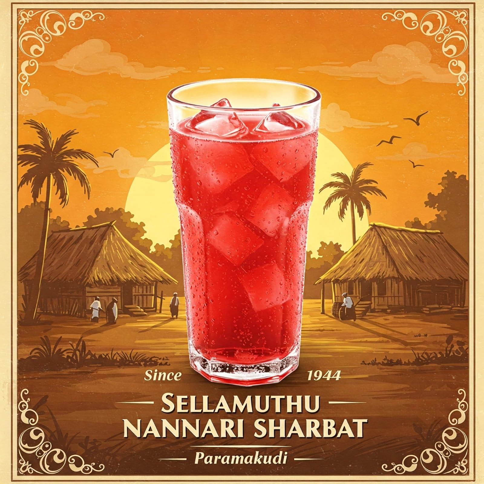 Generic Sellamuthu Nannari Sarbath/Sarsaparilla/Naruneendi (Red Colour) (Pack Of 2, 700Ml Each) - Syrup