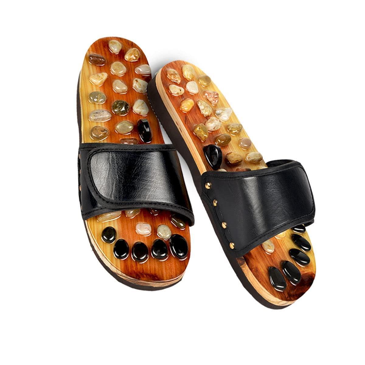 PRAMANTA PRAMANTA [41-42] Wooden Acupressure Massager Slippers for Acupuncture or Acupressure Therapy, Health Care Therapeutic Great Relaxing Slippers for Men and Women (1Pair)