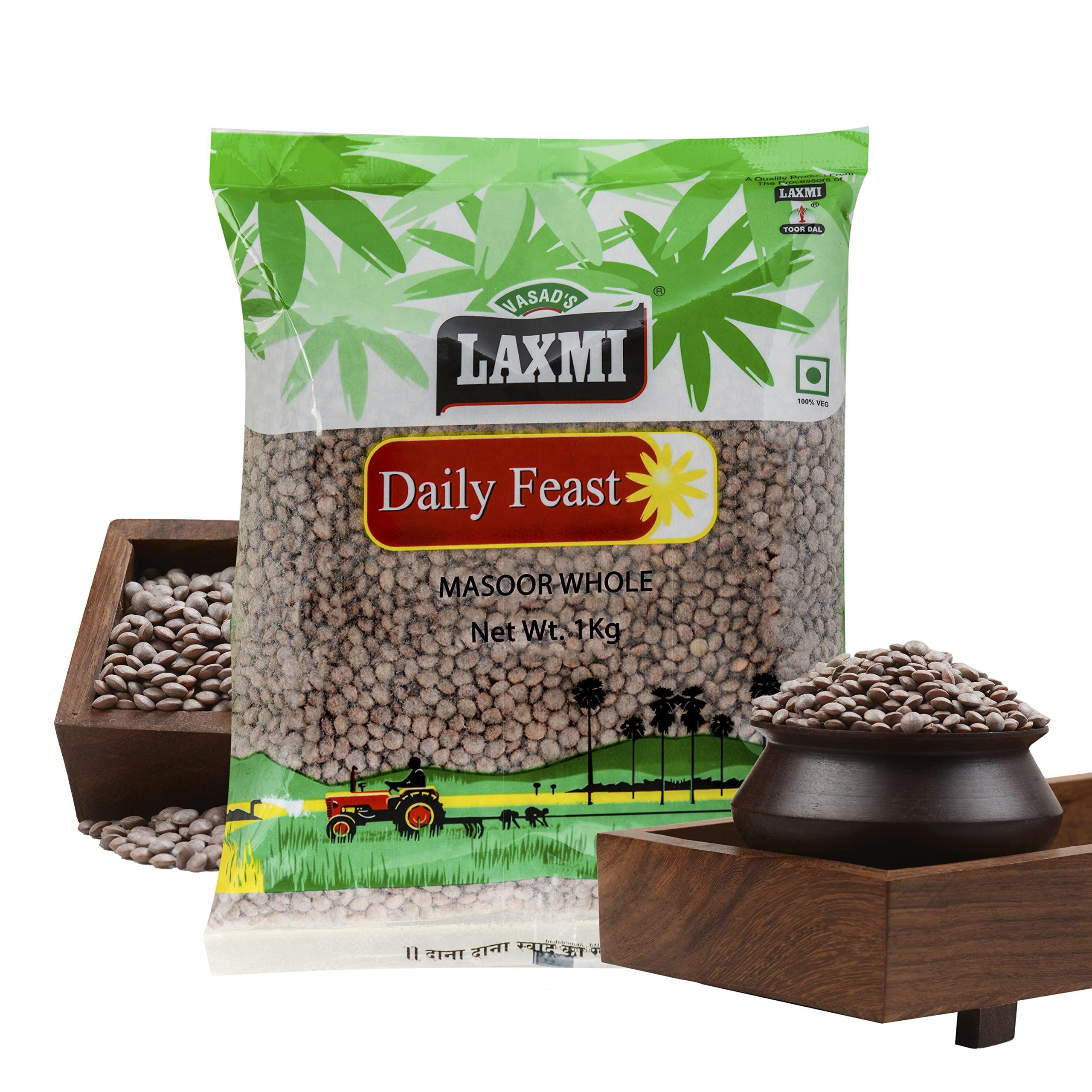 Laxmi Daily Feast Laxmi Pack of 2 Daily Feast Whole Masoor | Sabut | Masoor Black Whole | 1kg each