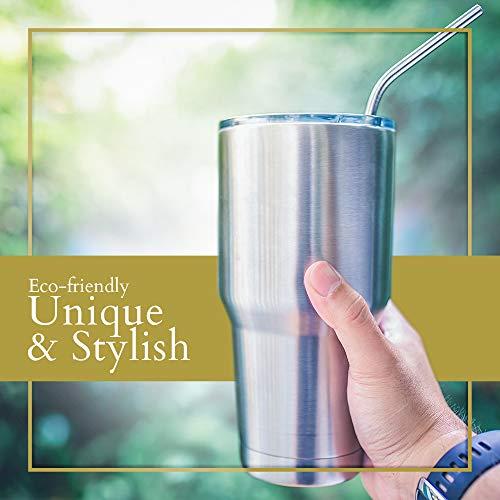 SIPWELL SipWell 8 Piece Set Extra Long Stainless Steel Drinking Straws - Extra Long Metal Drinking Staw w/Cleaning Brush - Perfect for Tumblers/Rumblers/Cups/Mugs, Easy Clean - Any Kind of Beverage