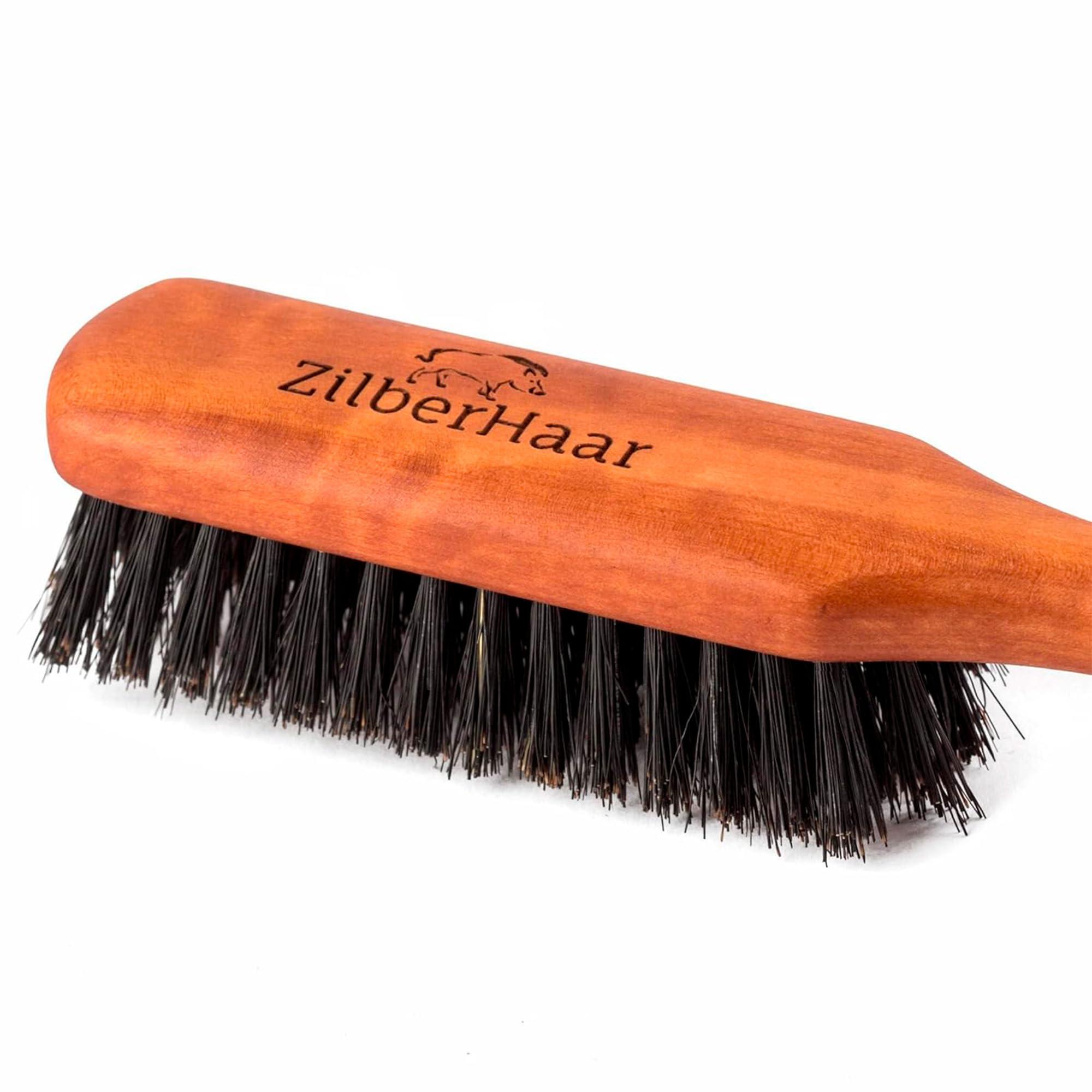 ZilberHaar ZilberHaar Beard Brush (Soft Bristles) | 100% Boar Bristle & German Pearwood | Works With All Beard Balms & Oils | Made in Germany