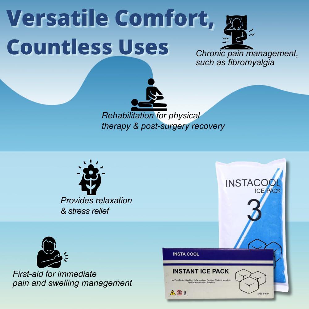 Instacool INSTACOOL Instant Cold Pack (4\" x 8\") Set of 2 Disposable Cold Therapy Ice Packs for Pain Relief, Swelling, Inflammation, Sprains, Strained Muscles, Toothache and for Athletes & Outdoor Activities