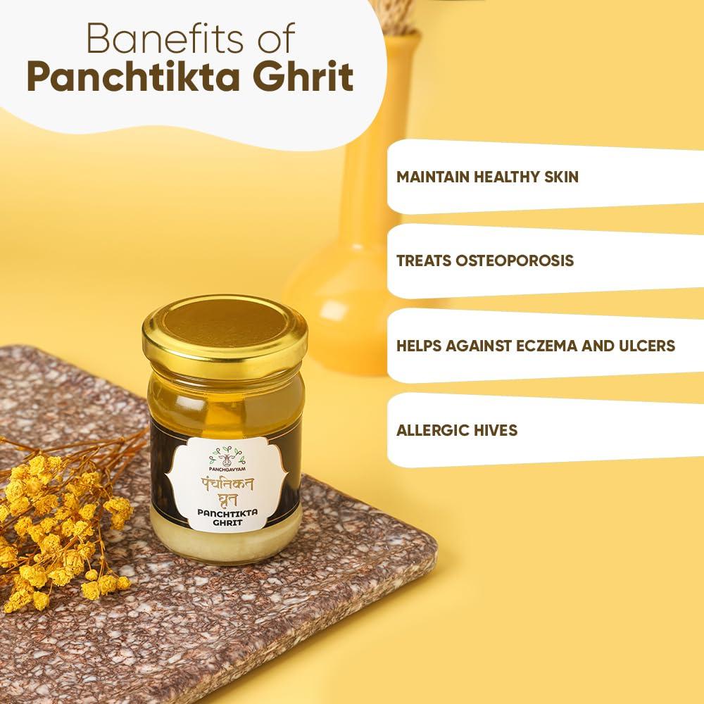 PANCHGAVYAM Panchtikta Ayurvedic A2 Medicated Ghrit/Ghee| Panchkarma Ayurveda Ghee/Ghee | Enriched with Natural Herbs | Osteoporosis Supplement for Bone Health | Cartilage & Joint Support Supplement | Menopause Care and Osteoporosis Supplement | Relief From Nigh