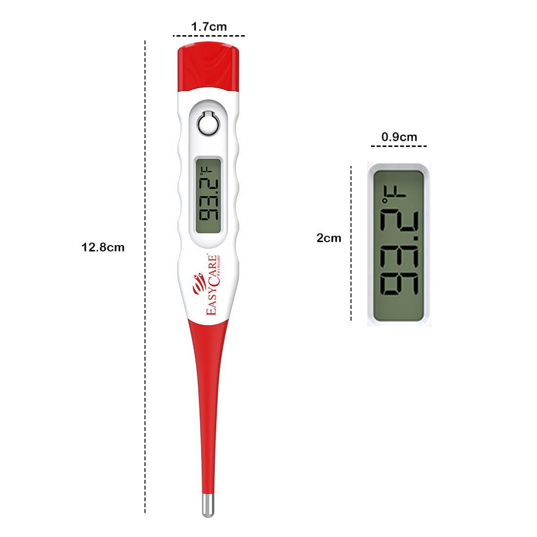 EASYCARE EASYCARE (EC5130) Waterproof Flexible Tip Digital Thermometer with Storage Case - Fever Alarm, Accurate & Reliable Temperature Measurement - Convenient and User-Friendly