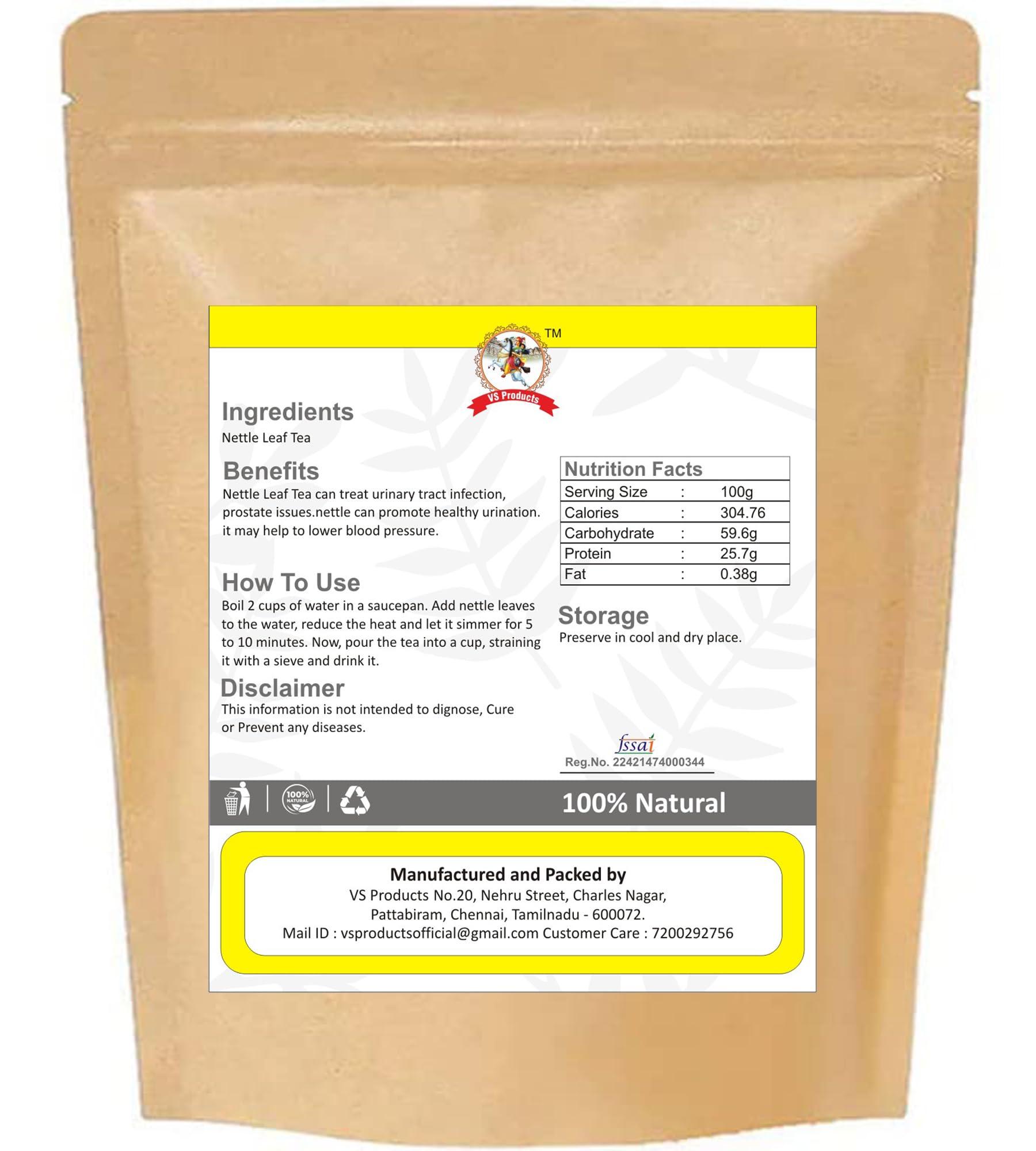 VS Products VS Products Nettle Leaf Tea,600g, Helps with Kidney Detox, Blood Sugar, Blood Purify, Stinging Nettle Tea, Himalayan Nettle Tea,(Pack of 6 X 100gm)
