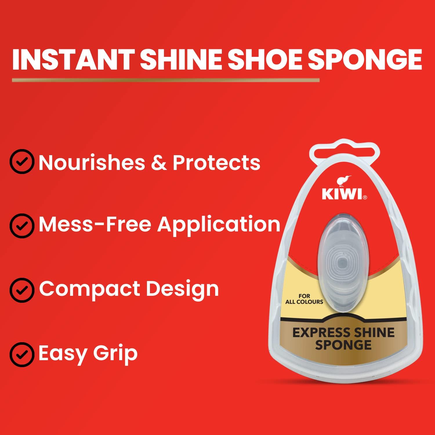KIWI Kiwi Neutral Shoe Sponge 1 pc + Kiwi Paste Shoe Polish Black 40 gm