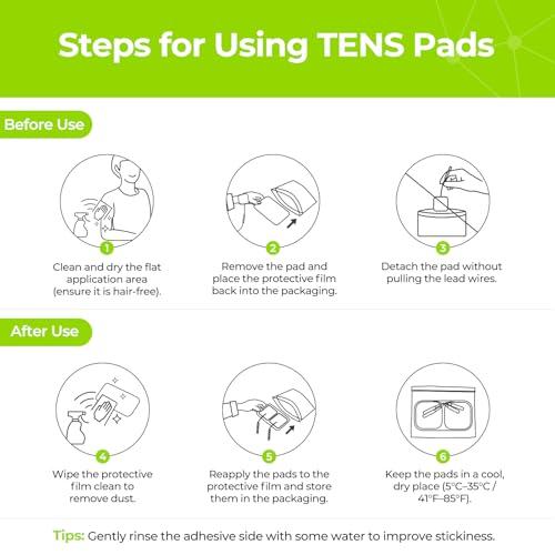 AUVON AUVON TENS Unit Pads 2X2 20 Pcs, 3rd Gen Latex-Free Replacement Pads Electrode Patches with Upgraded Self-Stick Performance and Non-Irritating Design for Electrotherapy (Black)