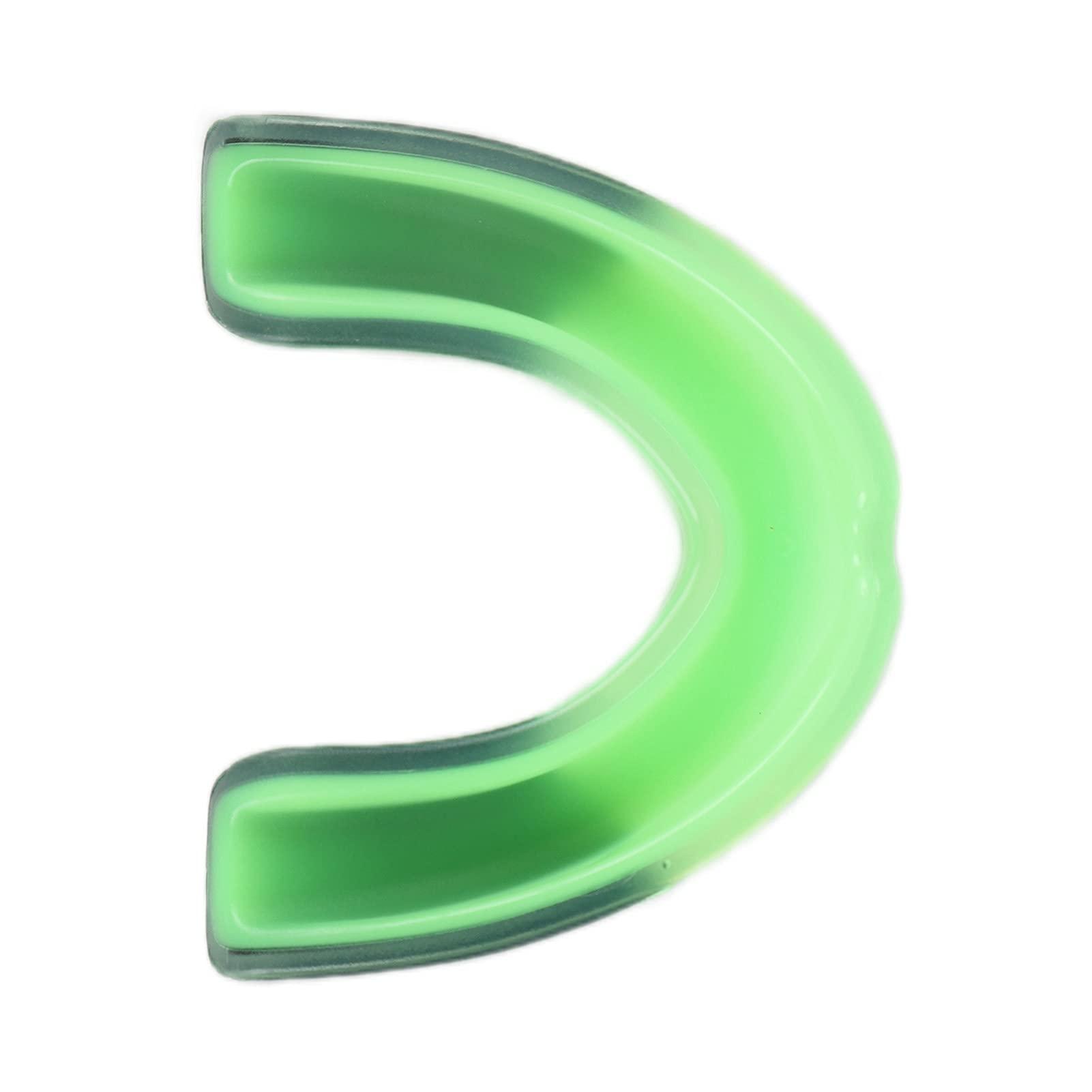 CUYT Flavored Mouth Guard, Protect Cheeks Mouth Guard for Lacrosse for Boxing for Basketball for Hockey(Green black)