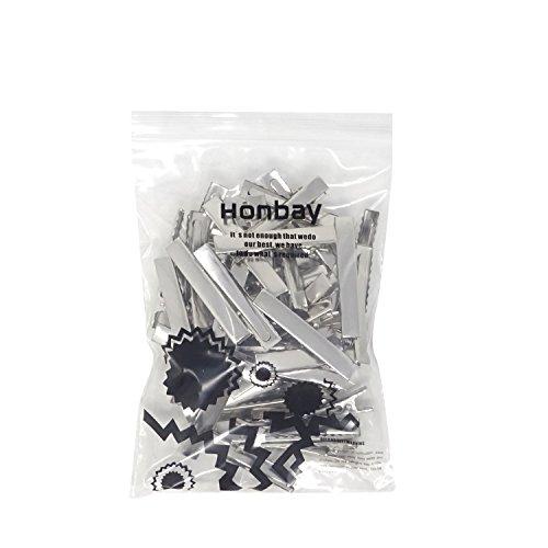HONBAY Honbay 50PCS 4.5cm/1.77inch Silver Tone Single Prong Metal Alligator Hair Clip Flat Top with Teeth for Arts & Crafts Projects, Dry Hanging Clothing, Office Paper Document Organization,Hair Care