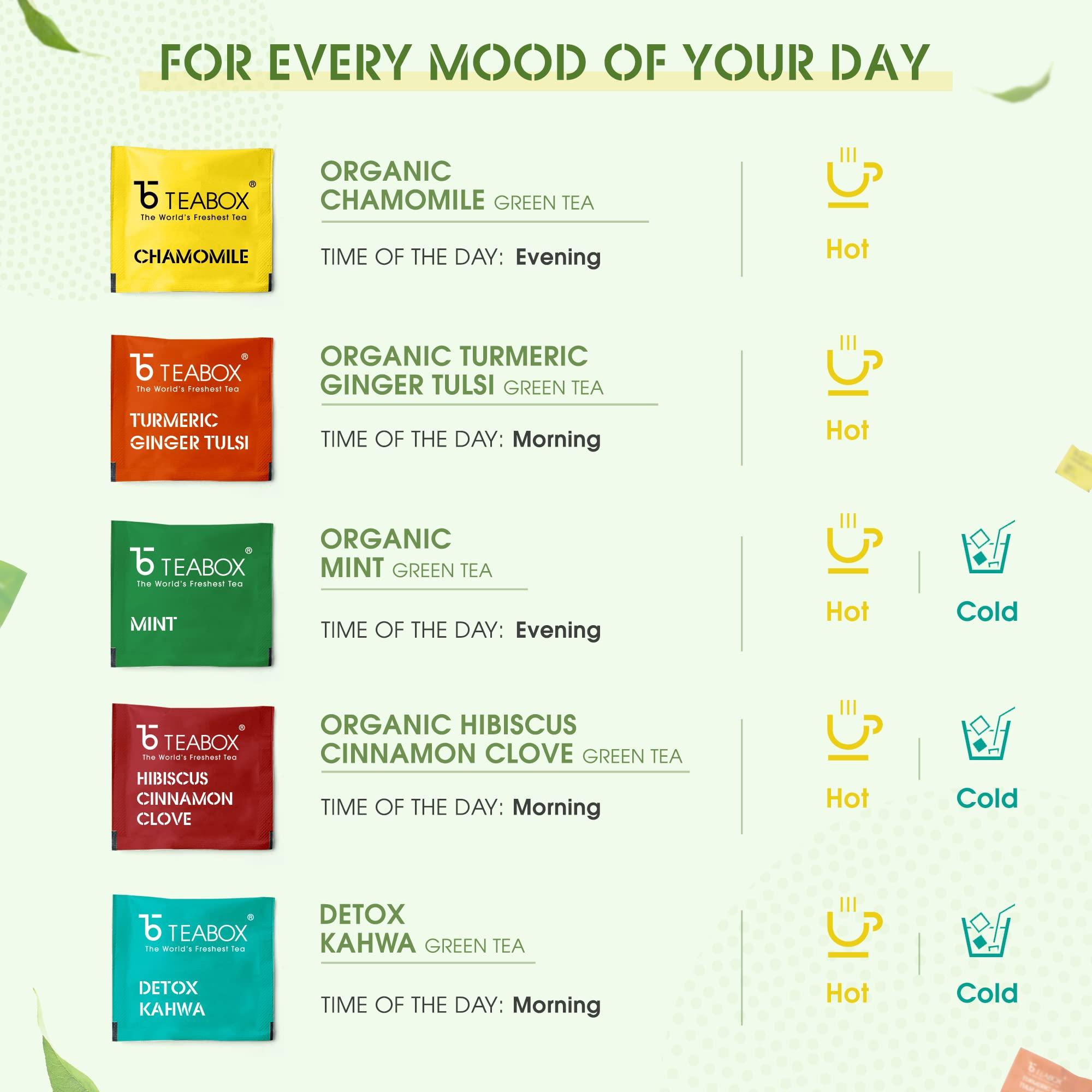 Teabox Teabox Organic Darjeeling Green Tea 100 grams & Teabox Green Tea Sampler Bags 20pcs (2pcs X 10 flavors)