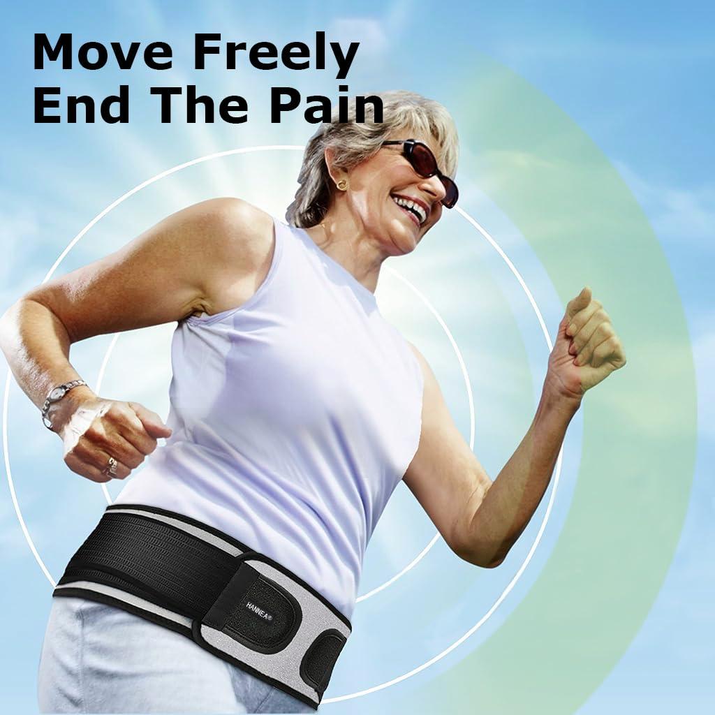 Hannea HANNEA Sciatica Pain Relief Belt for Women and Men, Hip Belt for Back Pain - Support and Alleviate Si Joint, Pelvic Support Strap, Breathable Waist Lumbar Lower Back Brace for Sciatica
