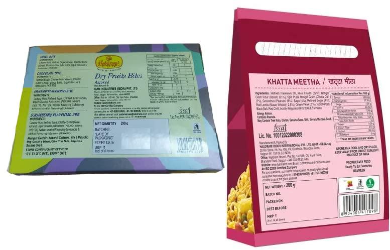 Haldiram's Nagpur Haldiram\'s Nagpur Dry Fruits Bites (200 g) and Khatta Meetha (200 g) Combo Pack