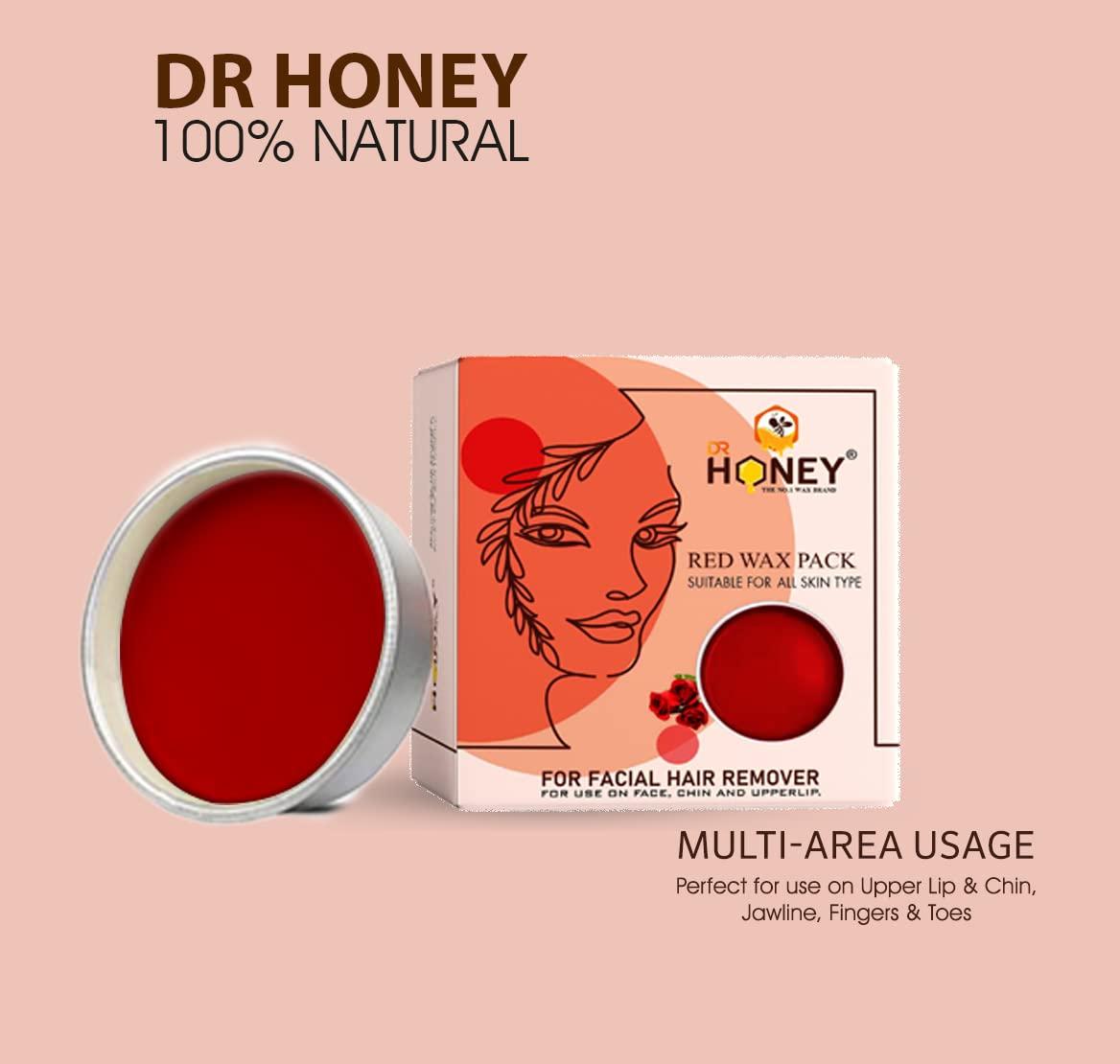 DR HONEY DR HONEY red face wax 80 gram suitable for all skin type for use on face chin and upper lip peel of wax