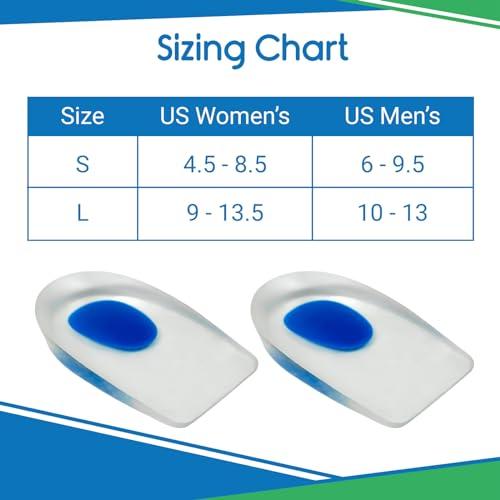 VIVEsole ViveSole Silicone Gel Heel Cups - Shoe Inserts for Plantar Fasciitis, Sore Heel Pain, Bone Spur & Achilles Pain - Pad & Shock Absorbing Support (US Men\'s 10-13)