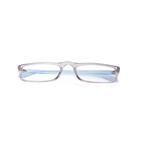 TIZIANO TIZIANO New Age Reading Glasses (Model: Tz-801 Transperant Grey with Blue side +2.25 with Rectangular Eye Shape)