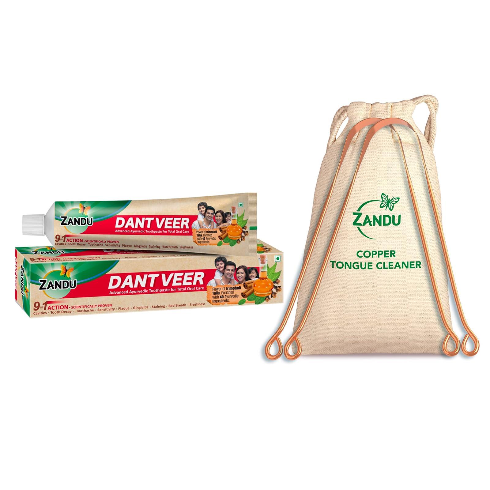 Zandu Zandu Dant Veer 200 Gm + Copper tounge cleaner
