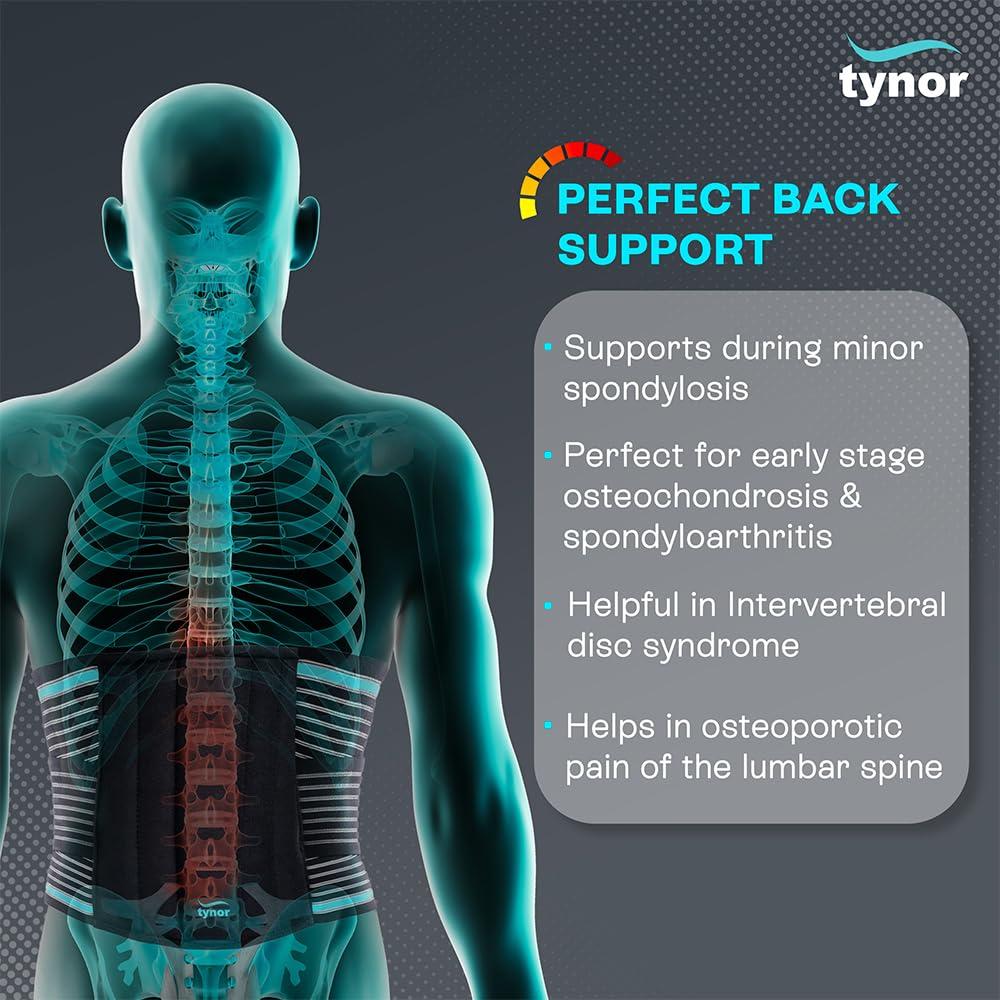 TYNOR TYNOR Lumbo Sacral Belt, Black, Medium, 1 Unit