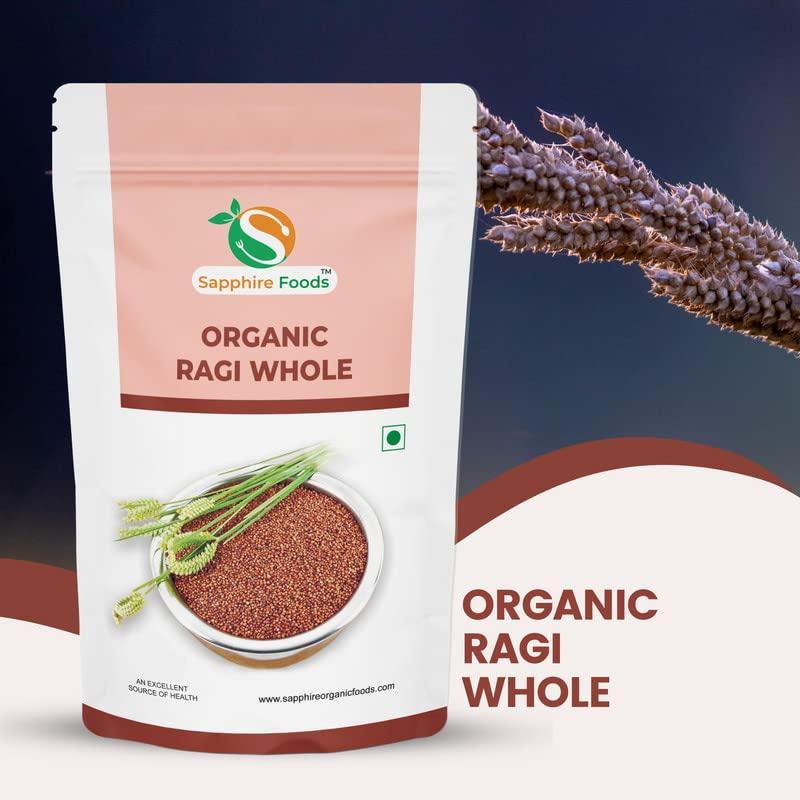 SAPPHIRE FOODS SAPPHIRE FOODS Edible Ragi Seeds Grain Whole (Finger Millet Sabut Nachni Ragulu Kezhvaragu Mandua) Grown Without Using Chemicals and Pesticides Raagi (1kg)