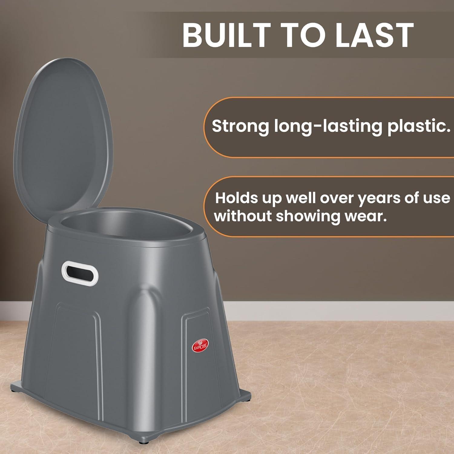 EASYCARE EASYCARE Heavy Duty Portable Indian to Western Toilet Converter | Commode Stool for Patients, Adults, Elderly, Kids, Handicap | Portable Toilet Seat | Toilet Chair I Capacity Upto 125 Kgs